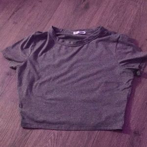 Gray fashion nova crop top